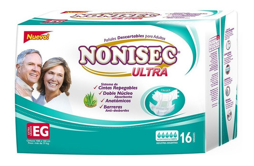 Imagen 2 de 2 de Pañales Nonisec Ultra EG x 16 unidades