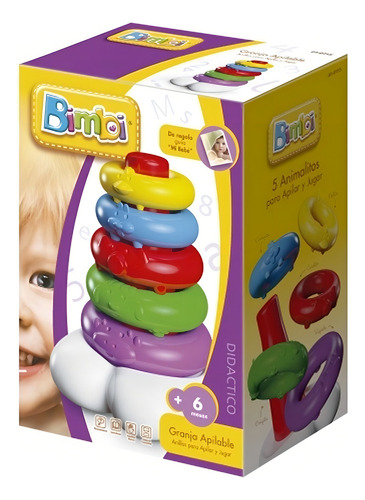 Imagen 5 de 12 de Bimbi Granja Apilable Con 5 Animalitos 01-0115