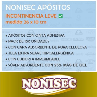 Imagen 2 de 3 de Apósitos Nonisec Incontinencia Ligera x 20 unidades