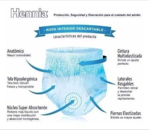 Imagen 2 de 2 de Ropa Interior Hennia Premium Slip G x 8 unidades