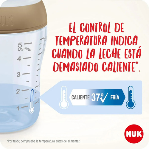 Imagen 5 de 5 de Mamadera Nuk Perfect Match Flujo Xl +6m 360ml Jirafa