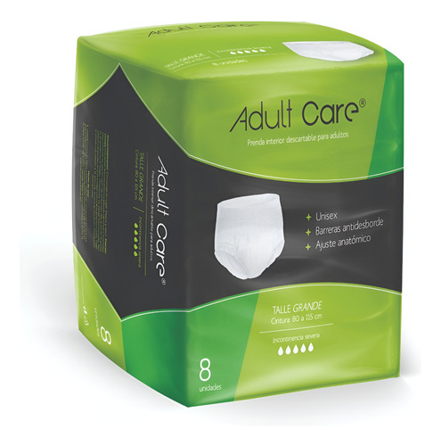 Imagen 1 de 2 de Ropa Interior Adult Care G (Grande) x 8 unidades