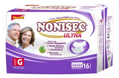 Imagen 2 de 3 de Pañales Nonisec Ultra Anatómico G x 16 unidades