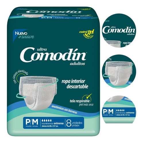 Imagen 2 de 3 de Ropa Interior Comodin Descartable P/M x 8 unidades