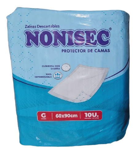 Imagen 2 de 3 de Zaleas Descartables Nonisec 60 x 90 cm x 10 unidades