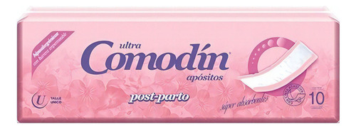 Imagen 2 de 3 de Apósitos Post Parto Comodin Super Absorbentes x 10 unidades