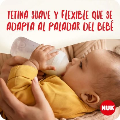 Imagen 3 de 5 de Mamadera Nuk Perfect Match Flujo Xl +6m 360ml Jirafa