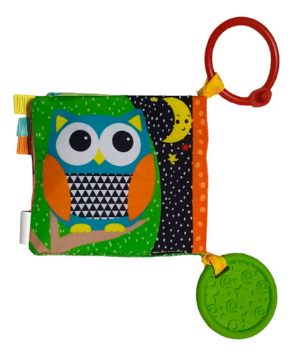 Imagen 3 de 4 de Libro Didáctico Tela Librito Que Cruje Para Bebé Mordillo Color Multicolor Animales Woody Toys