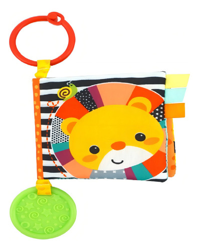 Imagen 1 de 4 de Libro Didáctico Tela Librito Que Cruje Para Bebé Mordillo Color Multicolor Animales Woody Toys