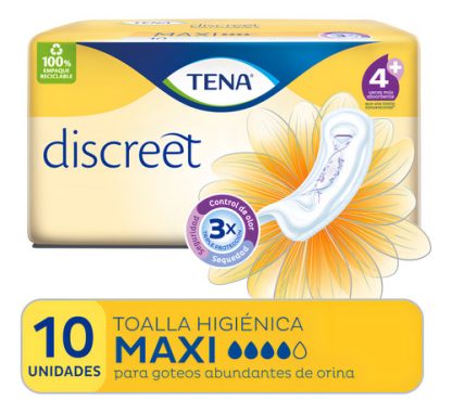 Imagen 1 de 5 de Toallitas femeninas Tena Discreet Maxi x 10 unidades