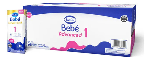 Imagen 3 de 3 de Leche Sancor Bebé 1 Advanced (0 a 6 Meses) - Caja de 24 x 200 mL