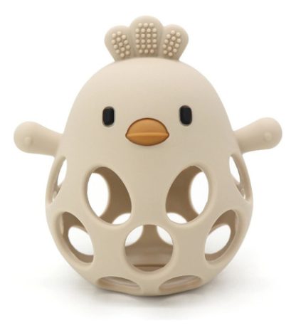 Imagen 1 de 1 de Mordillo Sensorial Silicona Para Bebe Forma Pelota Gallina