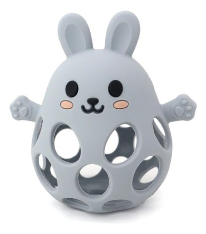 Imagen 1 de 1 de Mordillo Sensorial De Silicona Pelota Conejo Bebe