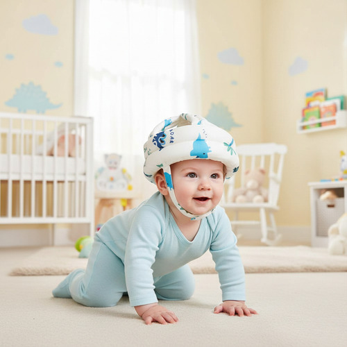 Imagen 1 de 5 de Casco Gorro Protector Antigolpe Anticaida Acolchado Bebe