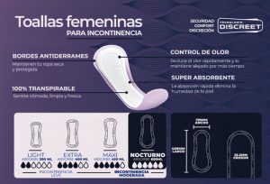 Miniatura 2 de 5 de Toallitas Femenimas Discreet Nocturna x 10 unidades
