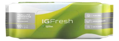 Imagen 1 de 4 de Toallitas Húmedas Para Adultos Ig Fresh Con Aloe Vera X 60 U