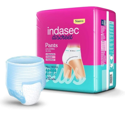 Imagen 2 de 2 de Indasec Discreet Pants Mediano x 12 unidades