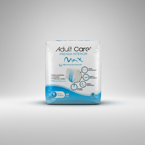 Imagen 3 de 3 de Ropa Interior Descartable Adult Care Max M 8 Uni. Mediano