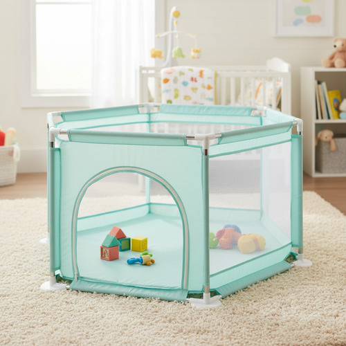 Imagen 1 de 1 de Corralito Para Bebe Hexagonal Amplio Y Seguro Antideslizante Bebesit