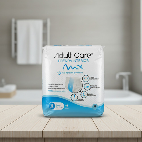Imagen 2 de 3 de Ropa Interior Descartable Adult Care Max M 8 Uni. Mediano