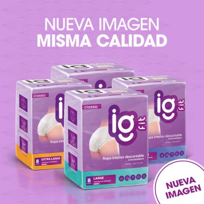 Imagen 3 de 7 de Bombachas Descartables Ig Fit Talle Extra Grande Paquete De 8 Unidades
