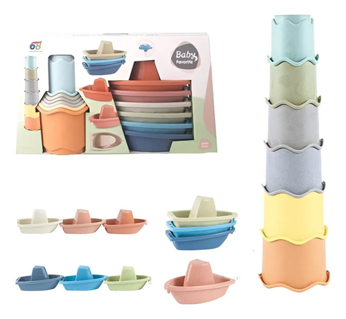 Imagen 3 de 3 de Barquitos y Vasos Apilables Baby Favorite 12 Piezas
