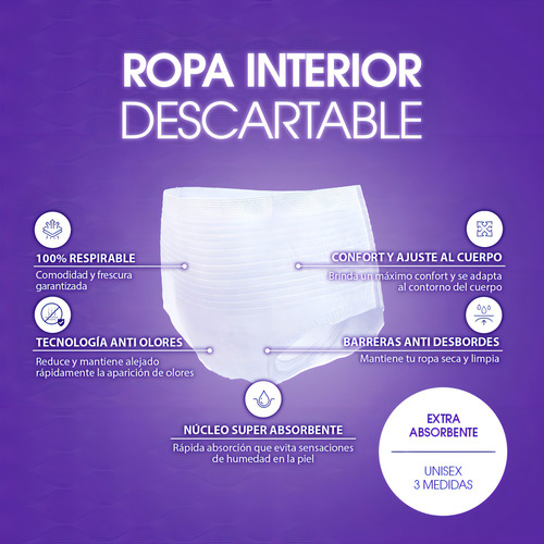 Imagen 3 de 6 de Ropa Interior Igfit Talle M x 8 unidades