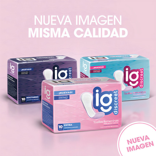 Imagen 4 de 5 de Toallitas Femenimas Discreet Nocturna x 10 unidades