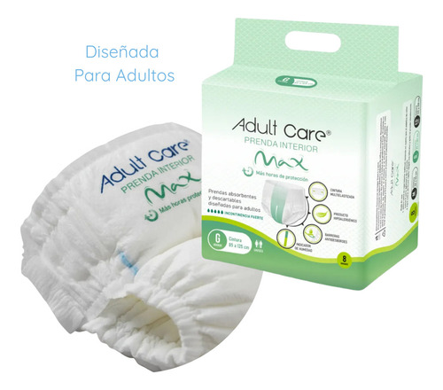 Imagen 7 de 8 de Ropa Interior Descartable Adult Care Max Pañal Para Adultos Talle G (Grande)