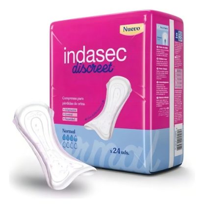 Imagen 2 de 4 de Apósitos Indasec Discret Normal x 24 unidades