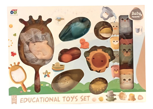 Imagen 3 de 3 de Set de Baño con Animales Formas y Barcos 22 Piezas