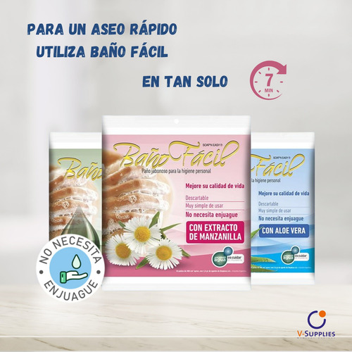 Imagen 5 de 6 de Paño Jabonoso Baño Facil con Aloe Vera x 10 unidades