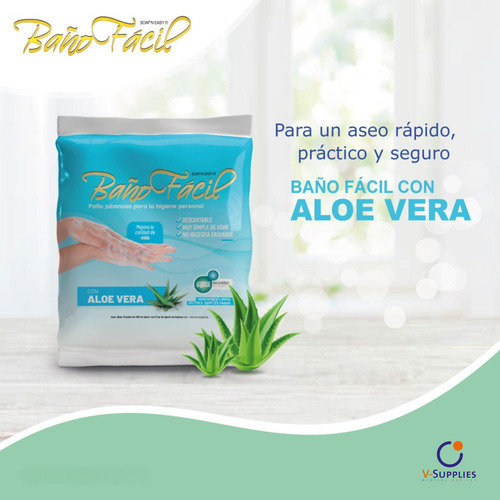 Imagen 4 de 6 de Paño Jabonoso Baño Facil con Aloe Vera x 10 unidades