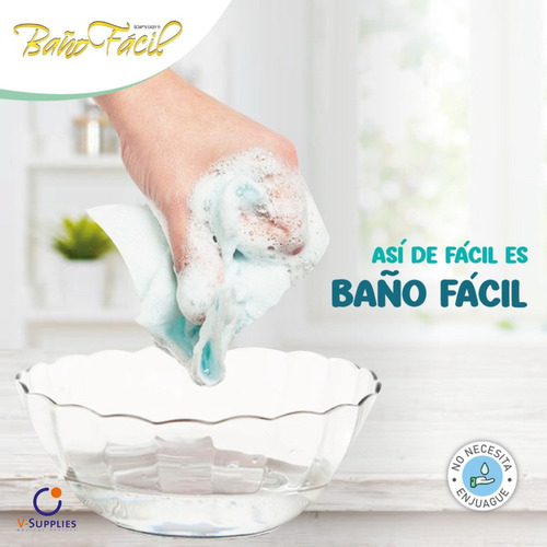 Imagen 3 de 6 de Paño Jabonoso Baño Facil con Aloe Vera x 10 unidades