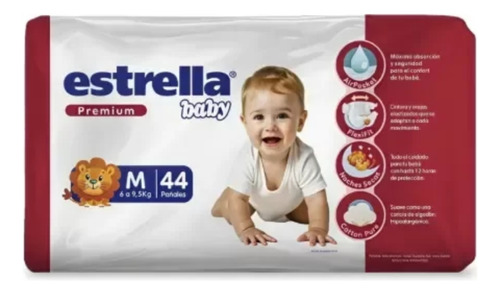 Imagen 1 de 1 de Pañales Estrella Baby Premium M X 44 unidades