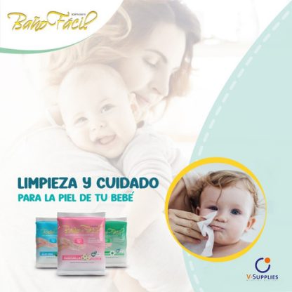 Imagen 6 de 6 de Paño Jabonoso Baño Facil con Aloe Vera x 10 unidades