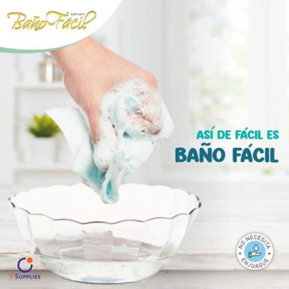 Imagen 7 de 9 de Paños Jabonosos Baño Fácil con Manzanilla X 10 U Sin Enjuague