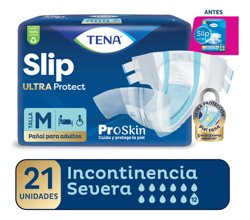 Imagen 1 de 6 de Pañal Tena Slip M x 21 unidades