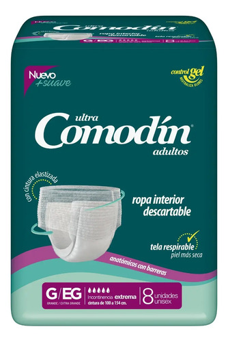 Imagen 1 de 3 de Ropa Interior Comodín Talle G/EG x 8 unidades Máxima Absorción