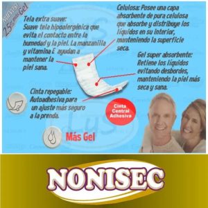 Miniatura 3 de 3 de Apósito Nonisec Incontinencia Leve x 20 unidades