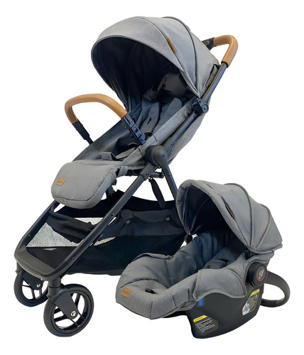 Imagen 1 de 7 de Bebesit Cochecito Travel System T-flex Con Huevito Gris Negro
