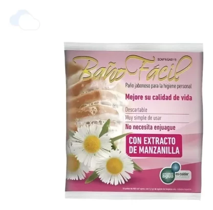 Imagen 3 de 9 de Paños Jabonosos Baño Fácil con Manzanilla X 10 U Sin Enjuague