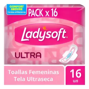 Miniatura 1 de 3 de Toallita Femenina Ladysoft Ultra Seca x 16 Unidades