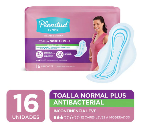 Imagen 1 de 3 de Toalla Plenitud Femme x 16 unidades