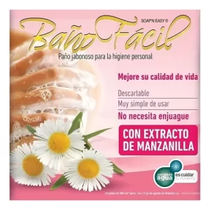 Miniatura 1 de 9 de Paños Jabonosos Baño Fácil con Manzanilla X 10 U Sin Enjuague