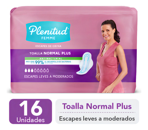 Imagen 2 de 3 de Toalla Plenitud Femme x 16 unidades