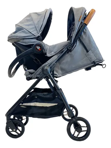 Imagen 2 de 7 de Bebesit Cochecito Travel System T-flex Con Huevito Gris Negro