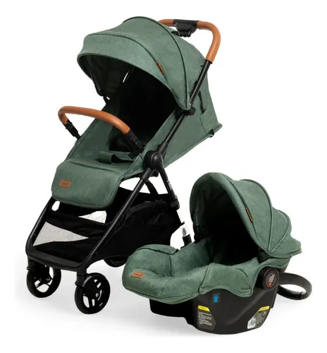 Imagen 1 de 7 de Bebesit Cochecito Travel System T-flex Con Huevito Verde Negro