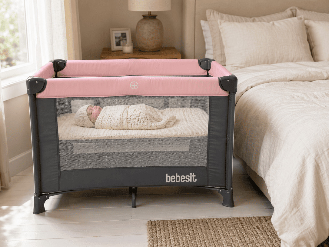 Imagen 2 de 3 de Practicuna Corralito Bebesit 2105-AC Rosa Liso