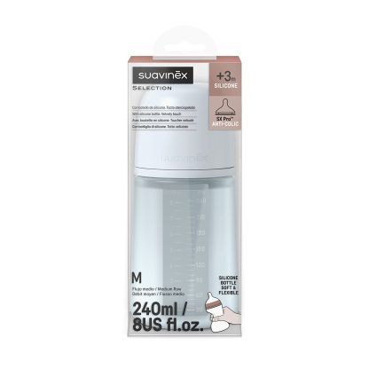 Imagen 2 de 17 de Mamadera Suavinex Colour Essence 240ml Silicona Fisiológica SX Pro Flujo Medio